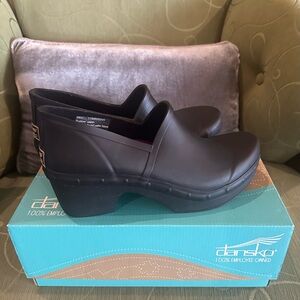 Dansko Matte Black Slip-On Clog Mules